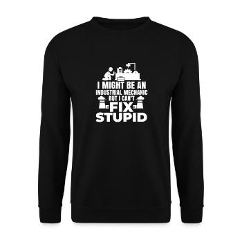 Industrial mechanic saying - Unisex Sweatshirt - black - Front - Alina (178cm) & Michal (187cm)