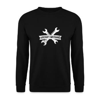 Fluggerätmechaniker - Unisex Pullover - Schwarz - Vorne - Alina (178cm) & Michal (187cm)