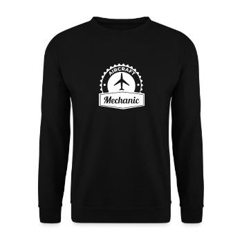 T-shirt de mécanicien d’avion et idée cadeau - Sweat-shirt Unisexe - noir - Devant - Alina (178cm) & Michal (187cm)