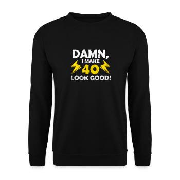 40e anniversaire - Sweat-shirt Unisexe - noir - Devant - Alina (178cm) & Michal (187cm)