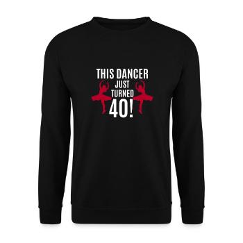 Tanzen & 40. Geburtstag Geschenk - Unisex Pullover - Schwarz - Vorne - Alina (178cm) & Michal (187cm)