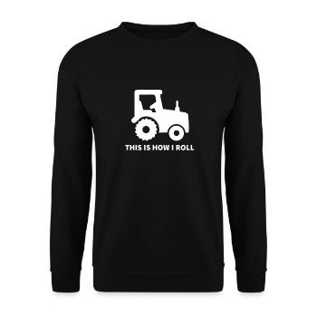 Farmer and Tractor Gift - Unisex Sweatshirt - black - Front - Alina (178cm) & Michal (187cm)