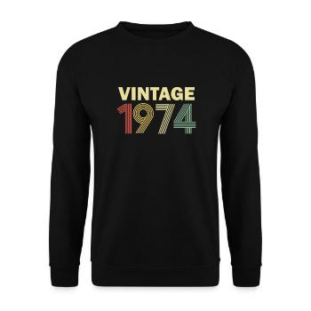 Vintage 1974 - Unisex Sweatshirt - black - Front - Alina (178cm) & Michal (187cm)