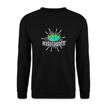 Naturheilkunde & Heilpraktiker Geschenkidee - Unisex Pullover - Schwarz - Vorne - Alina (178cm) & Michal (187cm)