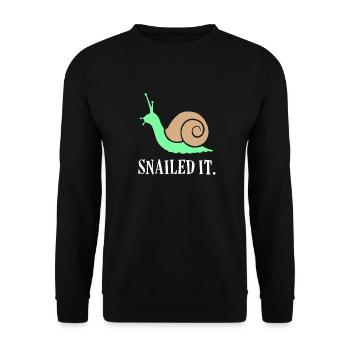 Schnecke - Unisex Pullover - Schwarz - Vorne - Alina (178cm) & Michal (187cm)