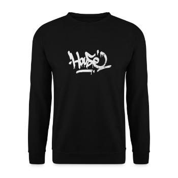 Haus Graffiti Shirt - Unisex Pullover - Schwarz - Vorne - Alina (178cm) & Michal (187cm)
