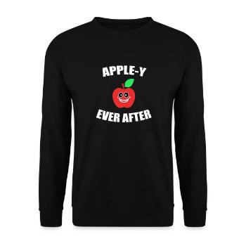 Apple - Unisex Sweatshirt - black - Front - Alina (178cm) & Michal (187cm)