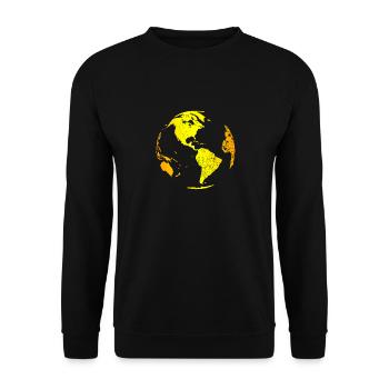 Globus Weltkarte - Unisex Pullover - Schwarz - Vorne - Alina (178cm) & Michal (187cm)