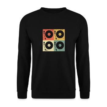 Tourne-disque vinyle vinyle - Sweat-shirt Unisexe - noir - Devant - Alina (178cm) & Michal (187cm)