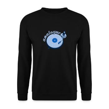Record Player Shirt & Gift Idea - Unisex Sweatshirt - black - Front - Alina (178cm) & Michal (187cm)