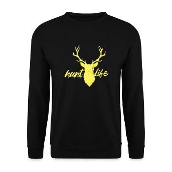 Deer Hunting T-Shirt - Unisex Sweatshirt - black - Front - Alina (178cm) & Michal (187cm)