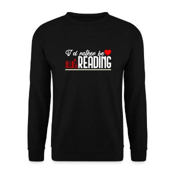 Ich Liebe Bücher Lesen - Unisex Pullover - Schwarz - Vorne - Alina (178cm) & Michal (187cm)