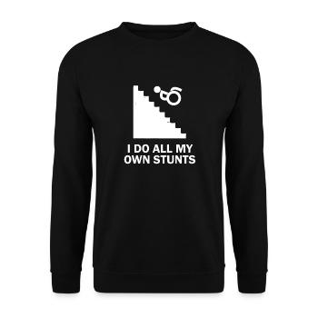 Chemise en fauteuil roulant - Sweat-shirt Unisexe - noir - Devant - Alina (178cm) & Michal (187cm)