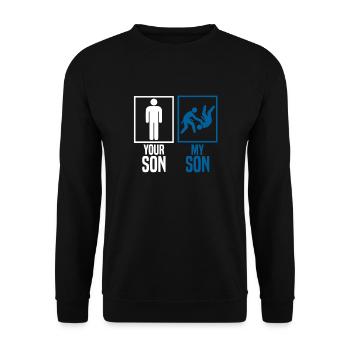 Tee shirt Judo Cadeau Père & Fils - Sweat-shirt Unisexe - noir - Devant - Alina (178cm) & Michal (187cm)