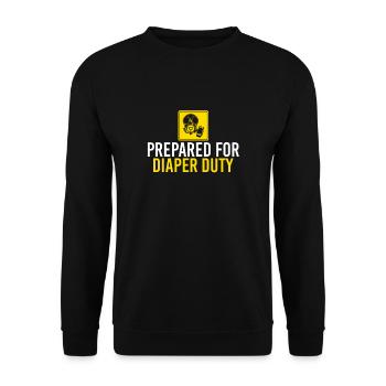 Fatherhood baby father gift - Unisex Sweatshirt - black - Front - Alina (178cm) & Michal (187cm)