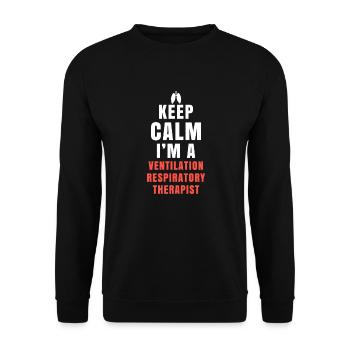 Atmungstherapeut Intensivpflege Geschenk - Unisex Pullover - Schwarz - Vorne - Alina (178cm) & Michal (187cm)