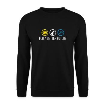 Chemise énergie renouvelable & idée cadeau - Sweat-shirt Unisexe - noir - Devant - Alina (178cm) & Michal (187cm)