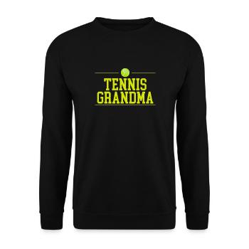Tennis Oma Shirt & Geschenk - Unisex Pullover - Schwarz - Vorne - Alina (178cm) & Michal (187cm)