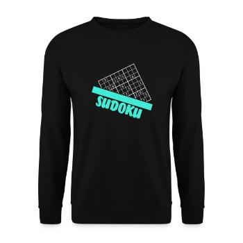 Sudoku Geschenk - Unisex Pullover - Schwarz - Vorne - Alina (178cm) & Michal (187cm)