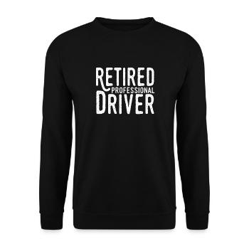 Berufskraftfahrer im Ruhestand Geschenk LKW Fahrer - Unisex Pullover - Schwarz - Vorne - Alina (178cm) & Michal (187cm)