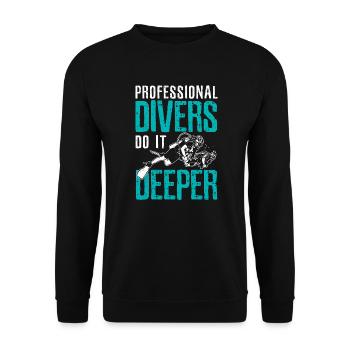 Professional diver - Unisex Sweatshirt - black - Front - Alina (178cm) & Michal (187cm)