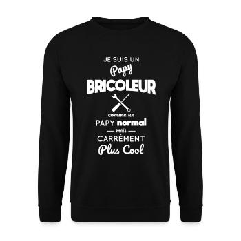 Papy bricoleur comme un papy normal mais plus cool - Sweat-shirt Unisexe - noir - Devant - Alina (178cm) & Michal (187cm)
