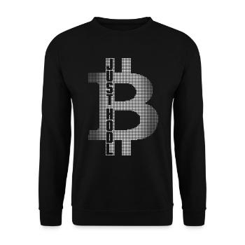BITCOIN Pixel LOGO JUST HODL IT BITCOIN TRUST - Unisex Pullover - Schwarz - Vorne - Alina (178cm) & Michal (187cm)