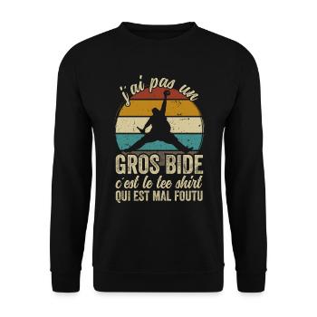 J'ai Pas Un Gros Bide Humour Sarcasme - Unisex Pullover - Schwarz - Vorne - Alina (178cm) & Michal (187cm)