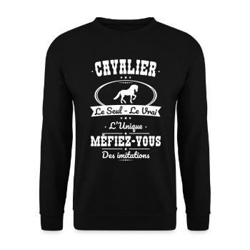 Cavalier - Le Seul - Le Vrai - L'Unique - Sweat-shirt Unisexe - noir - Devant - Alina (178cm) & Michal (187cm)