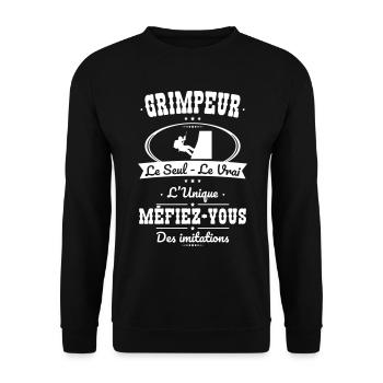 Grimpeur - Le Seul - Le Vrai - L'Unique - Sweat-shirt Unisexe - noir - Devant - Alina (178cm) & Michal (187cm)