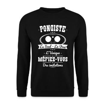 Pongiste - Le Seul - Le Vrai - L'Unique - Sweat-shirt Unisexe - noir - Devant - Alina (178cm) & Michal (187cm)