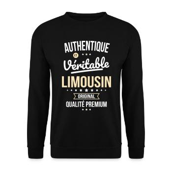 Authentique et véritable Limousin - Original - Sweat-shirt Unisexe - noir - Devant - Alina (178cm) & Michal (187cm)