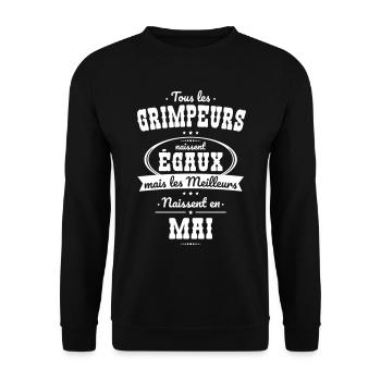 Grimpeurs égaux meilleurs naissent en Mai - Sweat-shirt Unisexe - noir - Devant - Alina (178cm) & Michal (187cm)