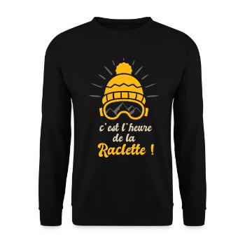 ski et raclette cadeau humour ski skieur sport - Sweat-shirt Unisexe - noir - Devant - Alina (178cm) & Michal (187cm)