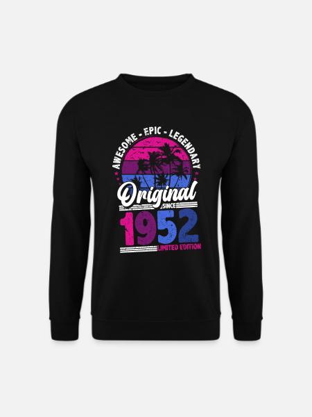 1952 Jahrgang Geburtstag Retro Vintage Geschenk - Unisex Pullover - Schwarz