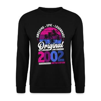 2002 Jahrgang Geburtstag Retro Vintage Geschenk - Unisex Pullover - Schwarz - Vorne - Alina (178cm) & Michal (187cm)