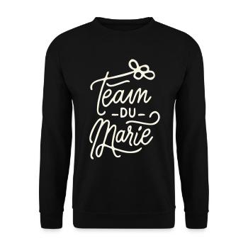 Team des Bräutigams - Unisex Pullover - Schwarz - Vorne - Alina (178cm) & Michal (187cm)