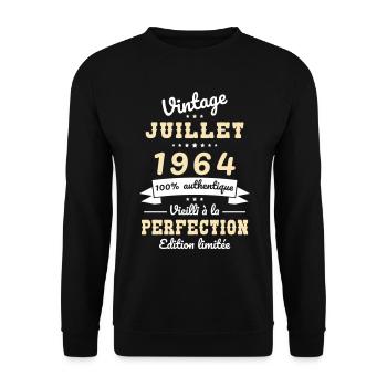 60th Anniversary - Vintage - July 1964 - Unisex Sweatshirt - black - Front - Alina (178cm) & Michal (187cm)