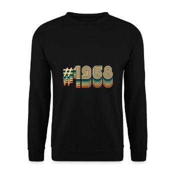 54ème Anniversaire Millésime 1968 - Sweat-shirt Unisexe - noir - Devant - Alina (178cm) & Michal (187cm)