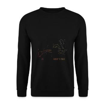 Ich Meine Follower Delfine Tauchen Taucher - Unisex Pullover - Schwarz - Vorne - Alina (178cm) & Michal (187cm)
