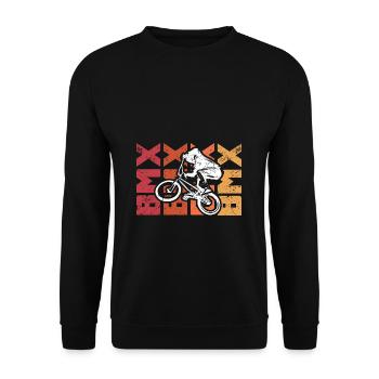 BMX Vintage Fahrrad Fans Kinder Geschenk Jungs BMX - Unisex Pullover - Schwarz - Vorne - Alina (178cm) & Michal (187cm)