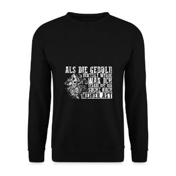 Wikinger Axt Mythologie Holzfäller Geschenk für Sc - Unisex Pullover - Schwarz - Vorne - Alina (178cm) & Michal (187cm)