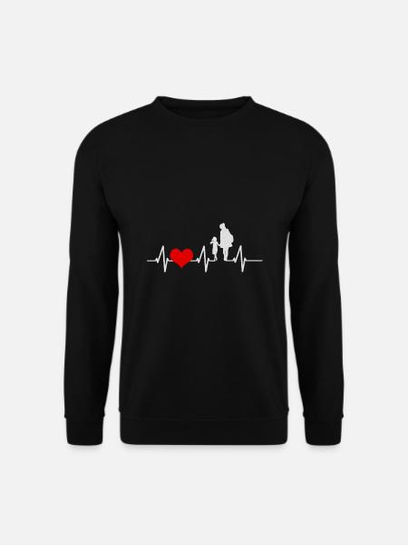 Herzschlag Mutter Tochter Liebe Muttertag Geschenk - Unisex Pullover - Schwarz
