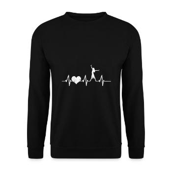 Mon coeur bat pour La Danse Battement de Coeur Danse - Sweat-shirt Unisexe - noir - Devant - Alina (178cm) & Michal (187cm)