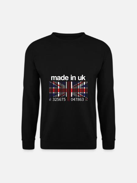 England Großbritannien Flagge Barcode Made in UK - Unisex Pullover - Schwarz