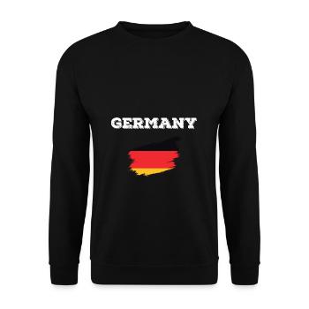 Deutschland Flagge Deutsche Fahne Deutsche - Unisex Pullover - Schwarz - Vorne - Alina (178cm) & Michal (187cm)