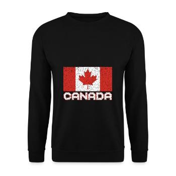Drapeau du Canada Feuille d’érable Cadeau canadien Canada - Sweat-shirt Unisexe - noir - Devant - Alina (178cm) & Michal (187cm)