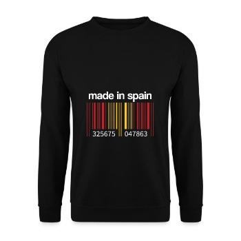 Code-barres du drapeau de l’Espagne Fabriqué en Espagne - Sweat-shirt Unisexe - noir - Devant - Alina (178cm) & Michal (187cm)