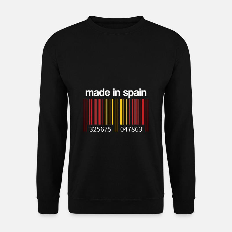 Spanien Flagge Barcode Made in Spain Spanier - Unisex Pullover - Schwarz