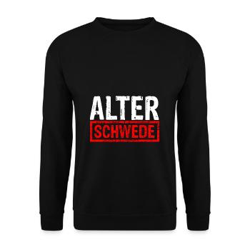 Alter Schwede Lustiger Ausdruck Design Spruch für - Unisex Pullover - Schwarz - Vorne - Alina (178cm) & Michal (187cm)